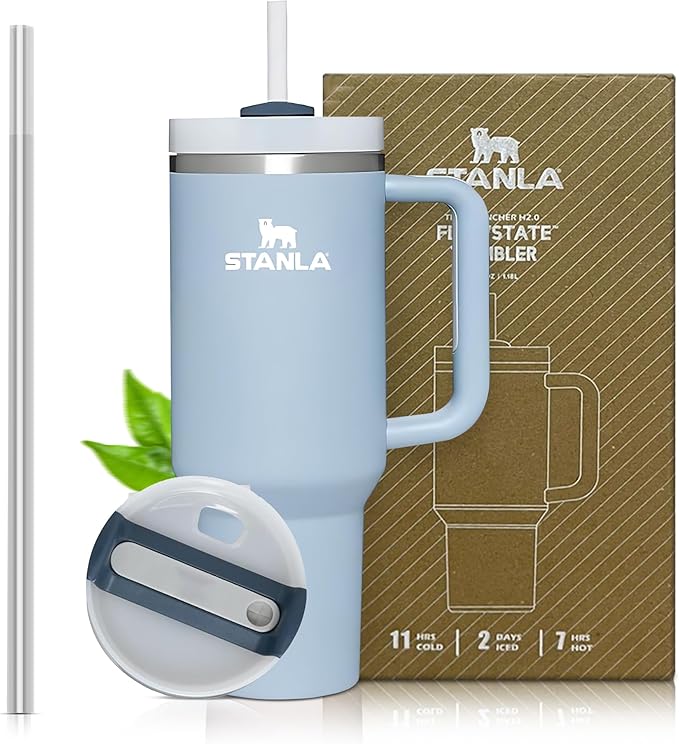 Stanley Quencher H2.0 FlowState Stainless Steel Vacuum Insulated Tumbler with Lid and Straw for Water, Iced Tea or Coffee, Smoothie and More, Lilac, 30oz