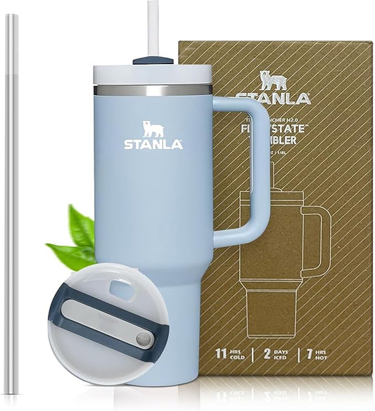 Stanley Quencher H2.0 FlowState Stainless Steel Vacuum Insulated Tumbler with Lid and Straw for Water, Iced Tea or Coffee, Smoothie and More, Lilac, 30oz