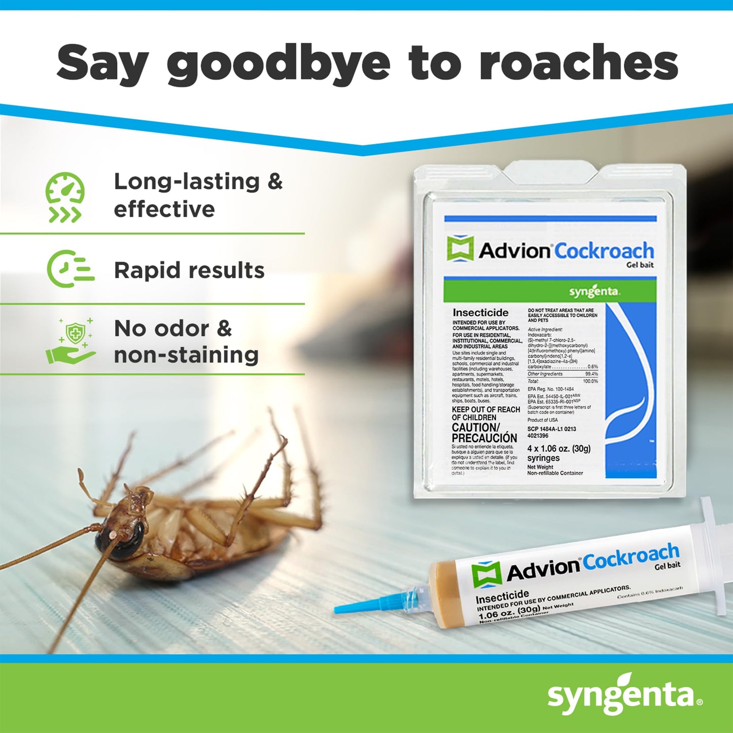 Advions Cockroach Gel Pack of 4 Tubes