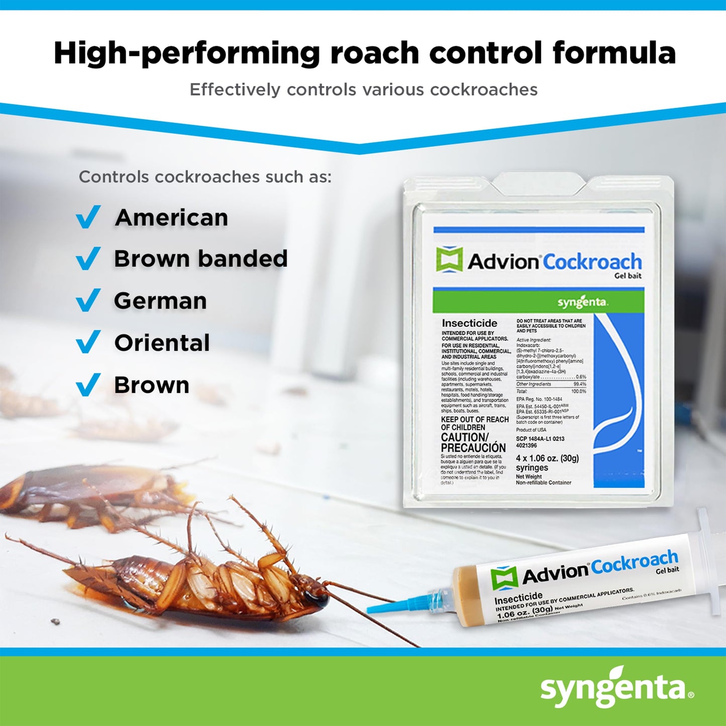 Advions Cockroach Gel Pack of 4 Tubes