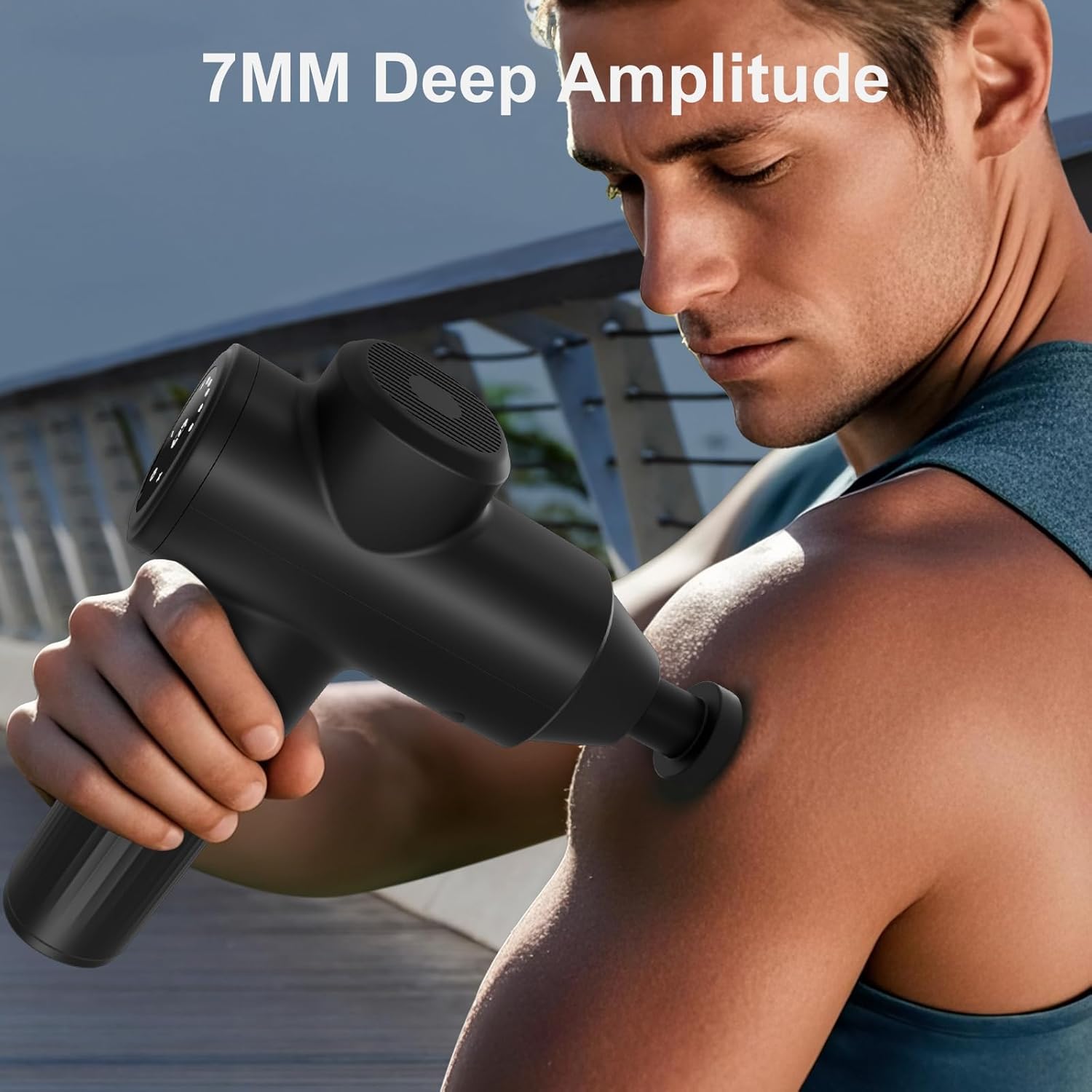 Deep Tissue for Pain Relief, 5 Speeds Percussion Massager Gun for Shoulder Back Body, Hanheld Muscle Massager for Home, Office & Gym